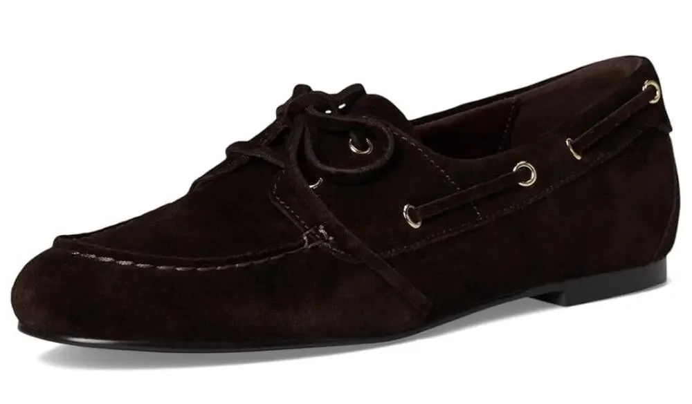 Madewell Womens Jamie Boat Shoes Size 7 EU 37.5 Dark Brown Suede NIB